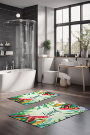 Mijölnir Juego de 2 Alfombrillas de Baño CT-5306 Multicolor